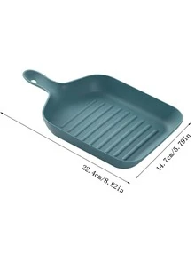 1pc Plain Plate With Handle - Yellow - View 4