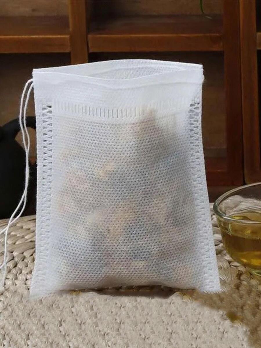 Bolsitas de té de tela no tejida blanca en múltiples tamaños, 100 piezas/200 piezas Vuelta al colegio - Blanco - Ver 1