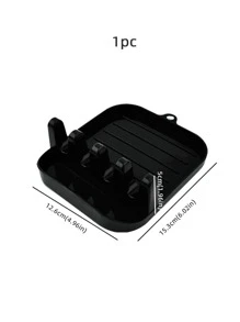 1入組廚房用具收納支架適用於勺子,筷子,盆和蓋子帶排水墊製成矽膠 - 黑色 - 查看 2