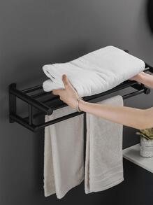 1pc Stainless Steel Towel Bar - Black - View 1