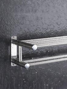 1pc Stainless Steel Towel Bar - Black - View 8