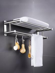 1pc Stainless Steel Towel Bar - Black - View 7