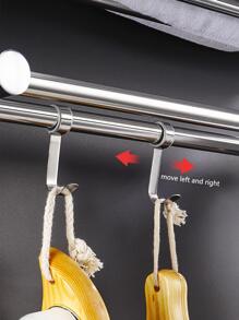 1pc Stainless Steel Towel Bar - Black - View 9