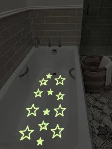 30 片星形图案夜光浴缸贴纸家居浴室装饰秋季装饰返校季 - 綠色 - 查看 1