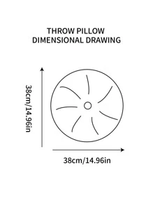1入組滌綸裝飾枕家居裝飾用簡約圓形抱枕 - 紅色 - 查看 3