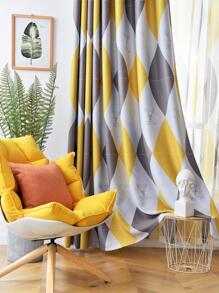 1 件多色菱形格子遮光窗帘，适合所有季节 - 彩色 - 查看 3