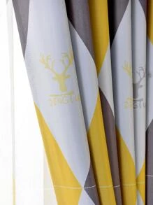 1 件多色菱形格子遮光窗帘，适合所有季节 - 彩色 - 查看 5