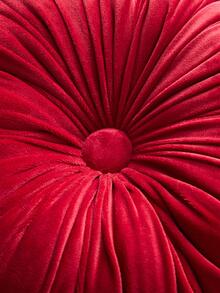 1入組滌綸裝飾枕家居裝飾用簡約圓形抱枕 - 紅色 - 查看 2