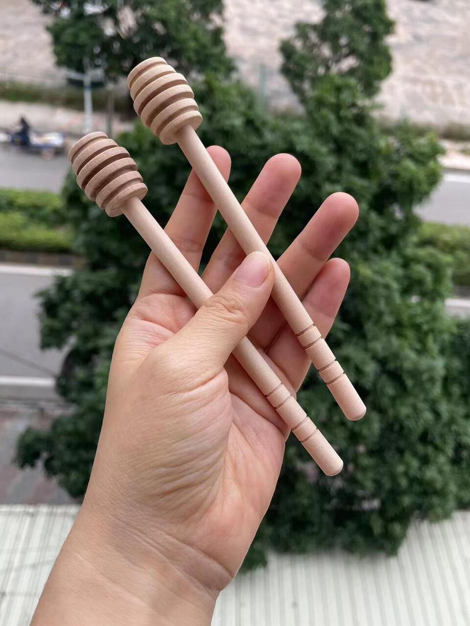 2pcs Wooden Honey Stick, Simple Wood Honey Stirrer For Baking, Kitchen