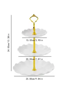 4pcs Plastic Cake Stand (3 Cake Stands And 1 Accessory), Multilayer European Style Cake Display For Daily Use At Home - White - View 2
