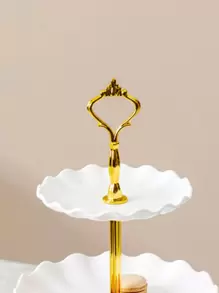 4pcs Plastic Cake Stand (3 Cake Stands And 1 Accessory), Multilayer European Style Cake Display For Daily Use At Home - White - View 3