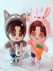 Doll Lovely Clothes Plush Sweatershirt Pants for 20cm Doll Perfect Gift for Children - Grey - View 2