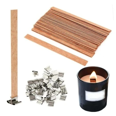 10pcs Wooden Candle Wicks For Diy Aromatherapy Candles With Base,Room Decor,Gifts Birthday Graduation