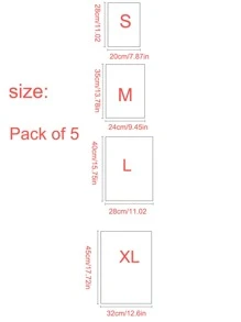 5pcs/Set PE Travel Storage Bag, Cartoon Graphic Waterproof Luggage Packing Organizer For Travel Accessory - Clear - View 6