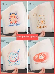 5pcs/Set PE Travel Storage Bag, Cartoon Graphic Waterproof Luggage Packing Organizer For Travel Accessory - Clear - View 4