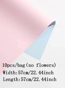 10pcs Gift Wrapping Paper, Minimalist Plain Flower Wrapping Paper For Home - Pink - View 2