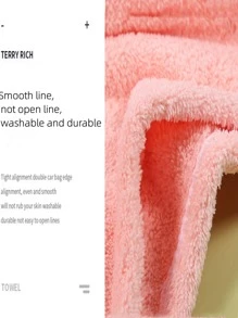 3入組素色面巾和頭巾和發巾家用極簡布巾和頭巾套裝 - 粉色 - 查看 5