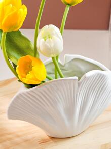 1个欧洲简约树脂贝壳花瓶，适合家居装饰，可用于家庭、餐厅、婚礼装饰、工艺品装饰等。 - 白色 - 查看 7