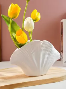1个欧洲简约树脂贝壳花瓶，适合家居装饰，可用于家庭、餐厅、婚礼装饰、工艺品装饰等。 - 白色 - 查看 6