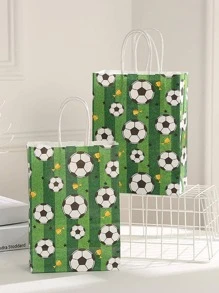 5 piezas Bolsa de regalo fútbol regalo papel para casa - Verde - Ver 2