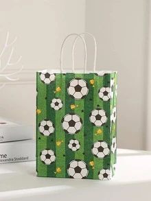 5 piezas Bolsa de regalo fútbol regalo papel para casa - Verde - Ver 1