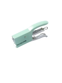 1套素色迷你手動訂書機和訂書釘簡單便攜式1入組訂書機和1盒訂書釘套裝適用於學校辦公室學生 - 綠色 - 查看 3