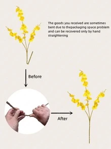 1入組人造蘭花 - 黃色 - 查看 7