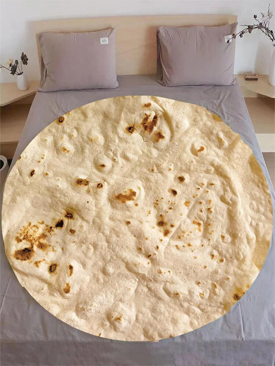 1 Máy Tính Tortilla Thiết Kế Chăn, Sáng Tạo Vải Dệt Kim Mềm Mại & Chăn Ấm Áp Cho Phòng Khách & Phòng Ngủ, trang Trí Nhà Cửa - Nhiều màu - Xem 1