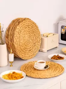 1入組編織圓形現代滌綸防滑桌墊