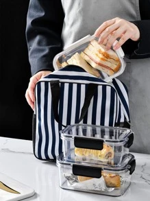 1PC Office Bento Box, Plastic Lunch Box, Lunch Box, Suitable For Adults, Refrigerator Dedicated Storage And Preservation Box, Sealed Box With Lid, Dumpling Box, Vegetable Food Can, Suitable For Work And Travel Christmas Gift - White - View 5
