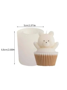 1 件熊形图案硅胶蜡烛模具 - 白色 - 查看 7