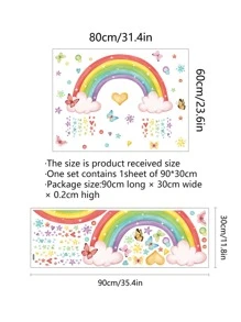 1pc PVC Wall Sticker, Modern Rainbow & Butterfly Pattern Wall Sticker For Home - Multicolor - View 6