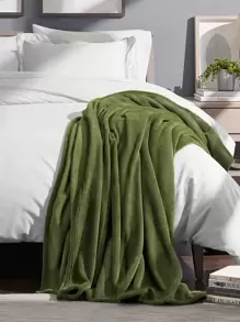1pc Solid Color Blanket, Minimalist Fabric Blanket For Home