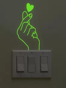 1 pieza Adhesivo de interruptor de pared de PVC, adhesivo de interruptor que brilla en la oscuridad de PVC moderno para el hogar, adhesivos, calcomanía de pared, calcomanía de vinilo para decoraciones del hogar, artículos de decoración de primavera para refrescar su hogar, adhesivos de decoración Rama