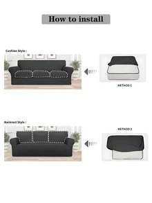 1pc Flower Pattern Sofa Cushion Cover, Modern Polyester Sofa Cushion Cover For Home - Red and White - View 3