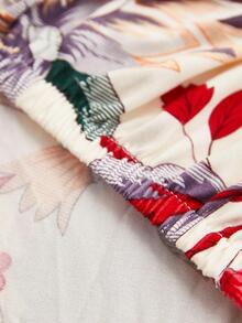 1pc Flower Pattern Sofa Cushion Cover, Modern Polyester Sofa Cushion Cover For Home - Red and White - View 6