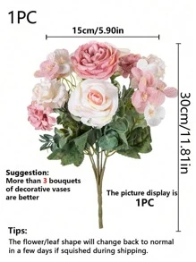 1PC/3PCS Artificial Peonies, Rose Bouquets, Flowers Buds, Hydrangea Bouquet Valentine's Day Embroidered Balls, Miscellaneous Flowers, Birthday Parties, Gatherings, Wedding Flower Baskets, Bride Holding Flowers, Home Decor, Dining Room, Bedroom, Windowsill, Vase Decorations, Valentine's Day New Year Decorations, Outdoor Gardens, Start Of School Season, Valentine Day, Gift Gifts Graduation