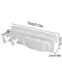 1pc PP Storage Rack, Minimalist Plain Wall Mounted Data Line Storage Rack For Home - White - View 2