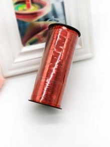 1pc-100 Yards Eye-Catching Bright Red Sparkle Ribbon, Festive & Romantic Polypropylene PP Ribbon, Flexible Flat High-Shine Glitter-Accented Ribbon, Multi-Use Event Decoration & Gift Bow Making Ribbon For Valentine's Day Proposal Scene Adornment, Birthday Party Balloon Tying, Christmas Party Table Centerpiece, New Year Eve Wall Decor, Anniversary Gift Wrapping, Easter Party Decor, Waterproof & Long-Lasting Holiday Ribbon - Red - View 5