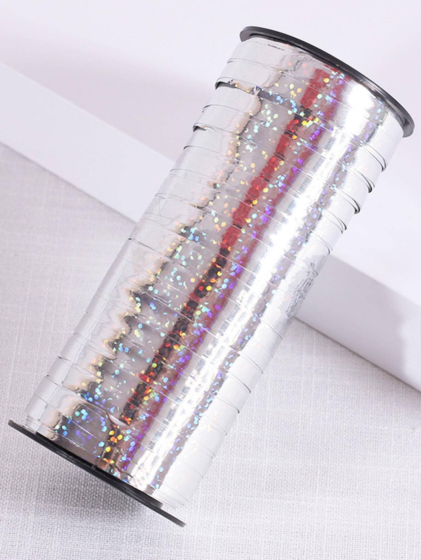 1pc Plastic Balloon Ribbon, Minimalist Laser Design Balloon Tie For