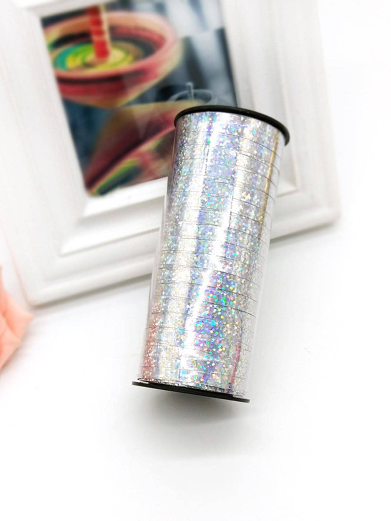 1pc Plastic Balloon Ribbon, Minimalist Laser Design Balloon Tie For