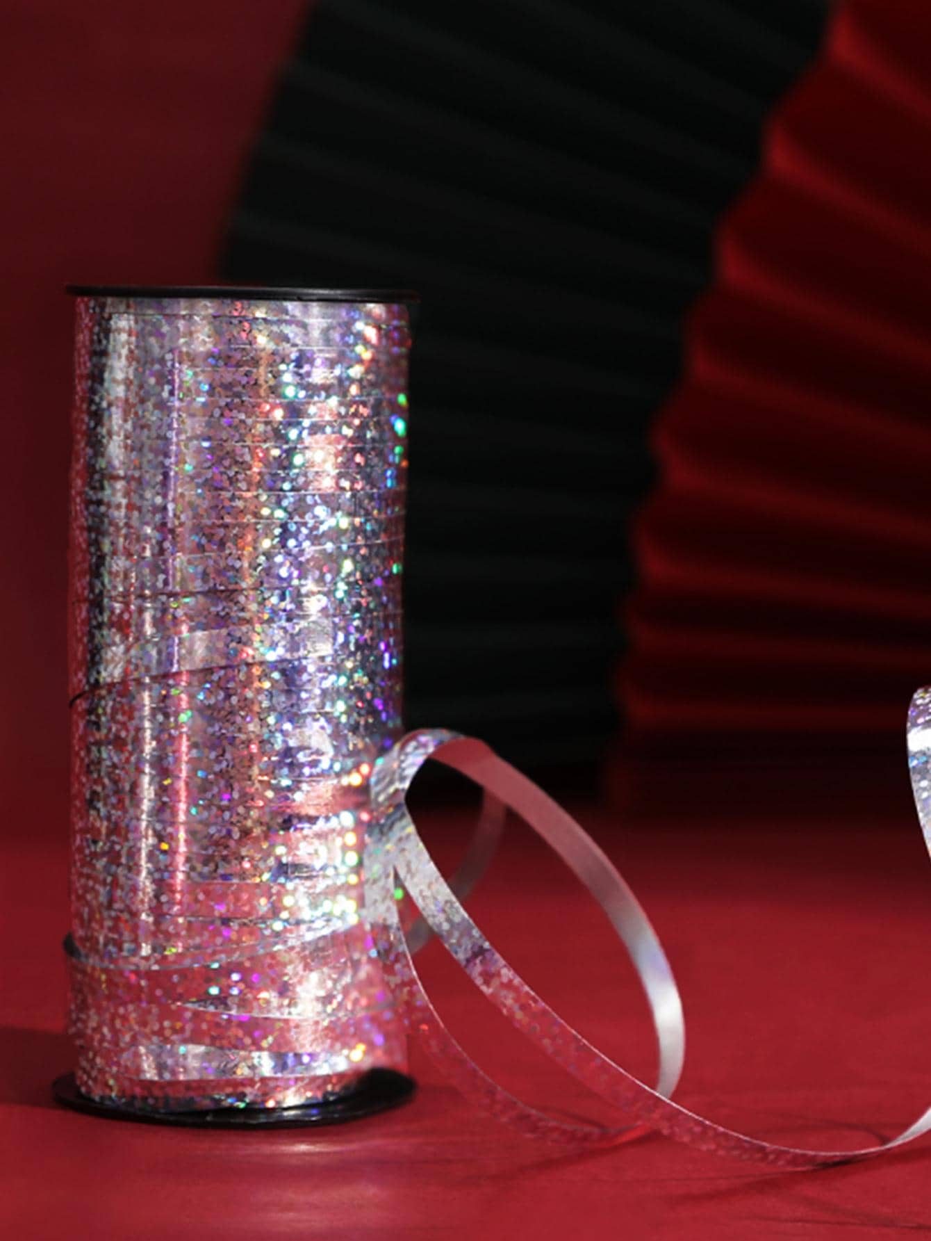 1pc Plastic Balloon Ribbon, Minimalist Laser Design Balloon Tie For