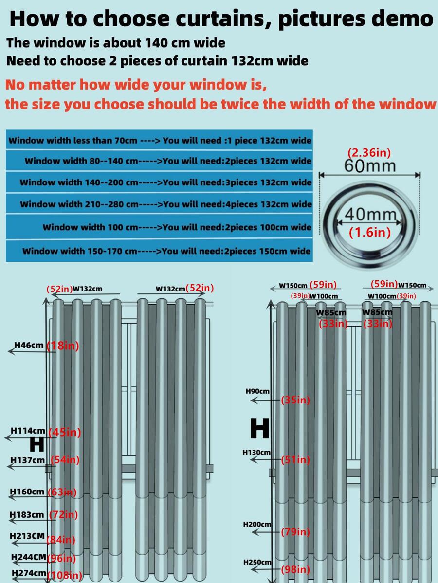 1pc Plain Polyester Blackout Curtain, Can Darken Room During Power