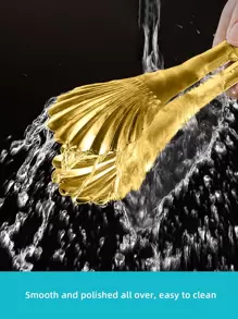 1 pieza Clip de acero inoxidable en forma de concha alimento - Dorado - Ver 5