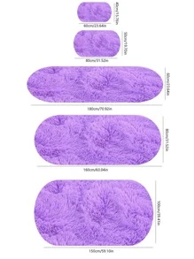 Tấm Thảm Đồng Màu, Thảm Lót Sàn Polyester Tối Giản Cho Gia Đình - Màu tím - Xem 3