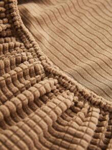 1pc Solid Color Chair Slipcover, Minimalist Polyester Chair Slipcover For Home - Khaki - View 5