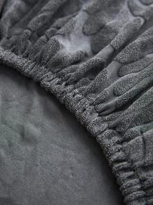 1pc Graphic Pattern Chair Slipcover, Minimalist Polyester Chair Slipcover For Home - Dark Grey - View 5