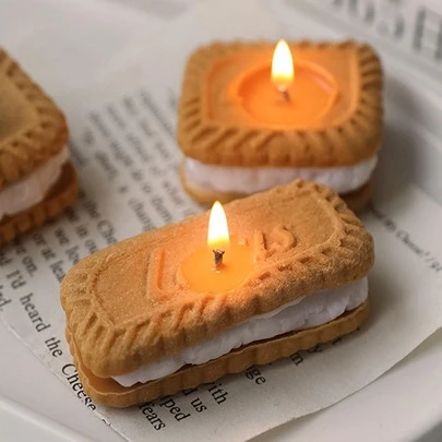 1 nến sáp, nến hình bánh quy hiện đại cho gia đình, trang trí phòng, quà tặng