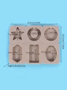 1pc Geometric & Star Shaped DIY Silicone Mold - Grey - View 8