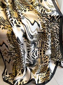 1入組女士豹紋時尚圍巾適合日常生活 - 彩色 - 查看 3